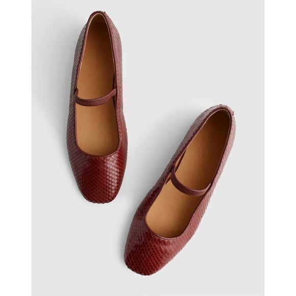 Madewell Shoes - NEW Madewell Greta Ballet Flat Mary Jane Burgundy Rosewood Leather Sz 8 NX100